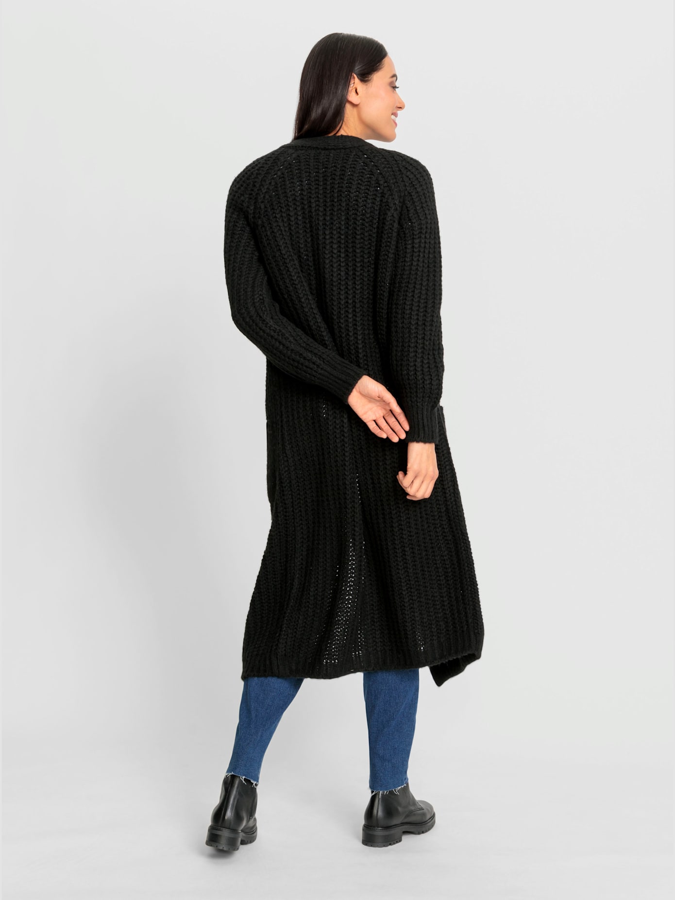 Manteau en tricot tricot côtelé moderne