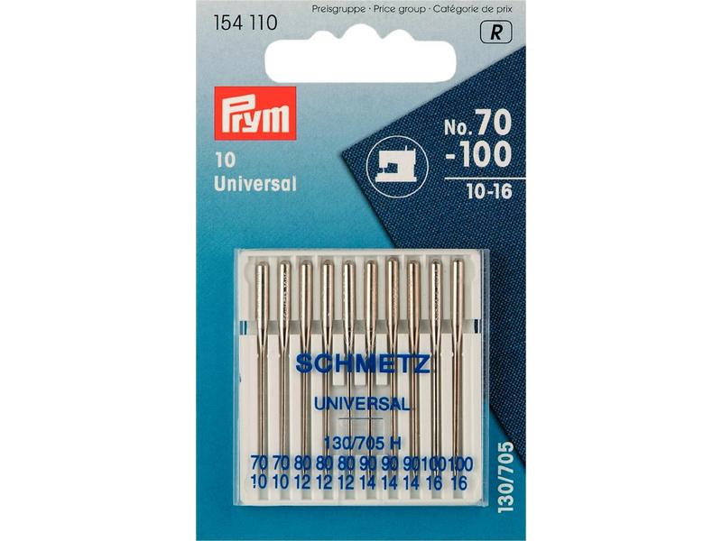 Prym Nähmaschinennadel Standard Nr. 70-100, 10 Stück Nadel für Nähmaschinen mit Flachkolben