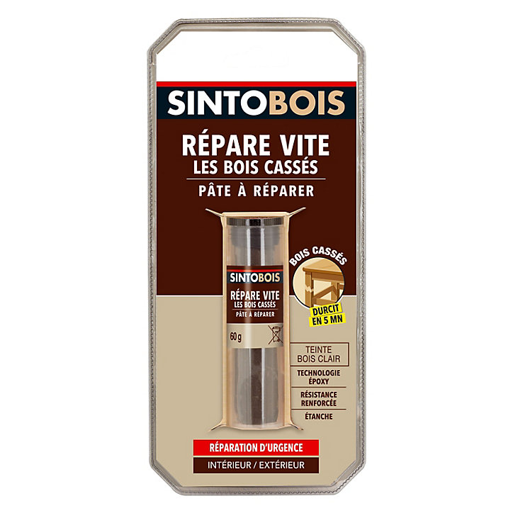 Pâte Epoxy bois teinte clair Sintobois 35g