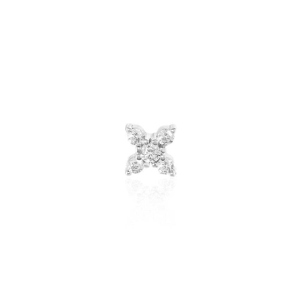 Boucles D'oreilles Unitaire Puces Galihya Argent Blanc Oxyde Zirconium
