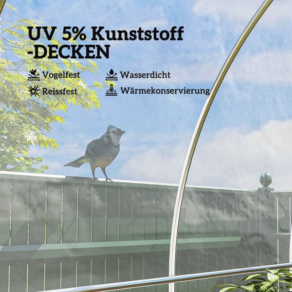 Drivhusfilm 8x10 m vanntett hagefilm med UV-beskyttelse, ekstra tykk rivebestandig film laget av plast, presenning for drivhuspolytunnel, tunnelfilm f
