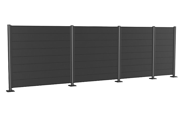 Panneau acier droit Biohort 200 x h.180 cm gris