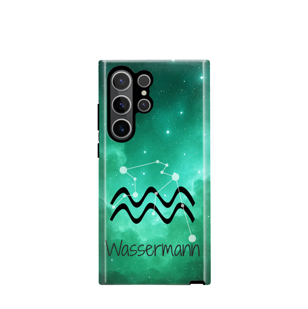 Samsung Galaxy S23 Ultra 5G Hybrid (Kunststoff / Gummi) Hülle Wassermann 2 - Grün