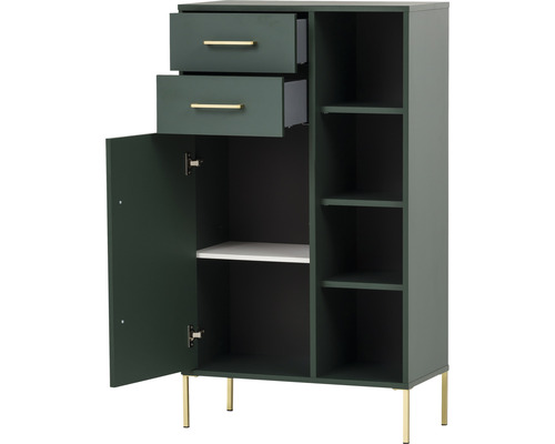 Highboard van Möbelpartner Kent, afmetingen (B x H x D): 67,1 x 117,4 x 33,1 cm, bosgroen