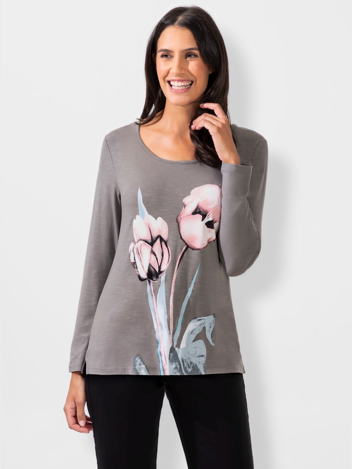 T-shirt imprimé structure en fil flammé