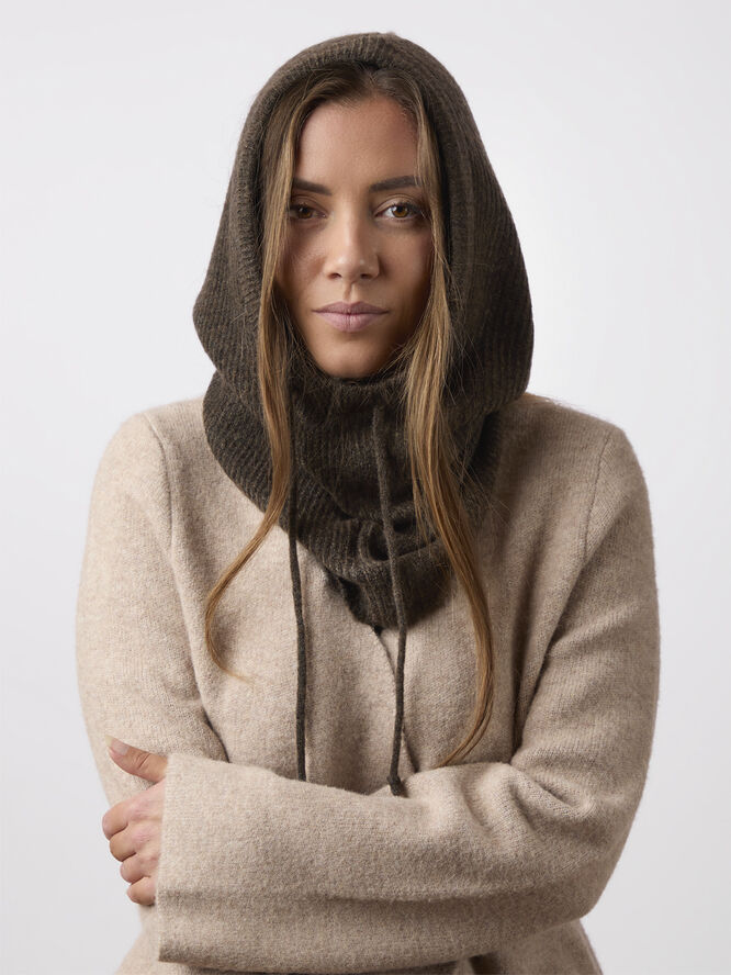 Neo Noir Madita Knit Balaclava Brown melange