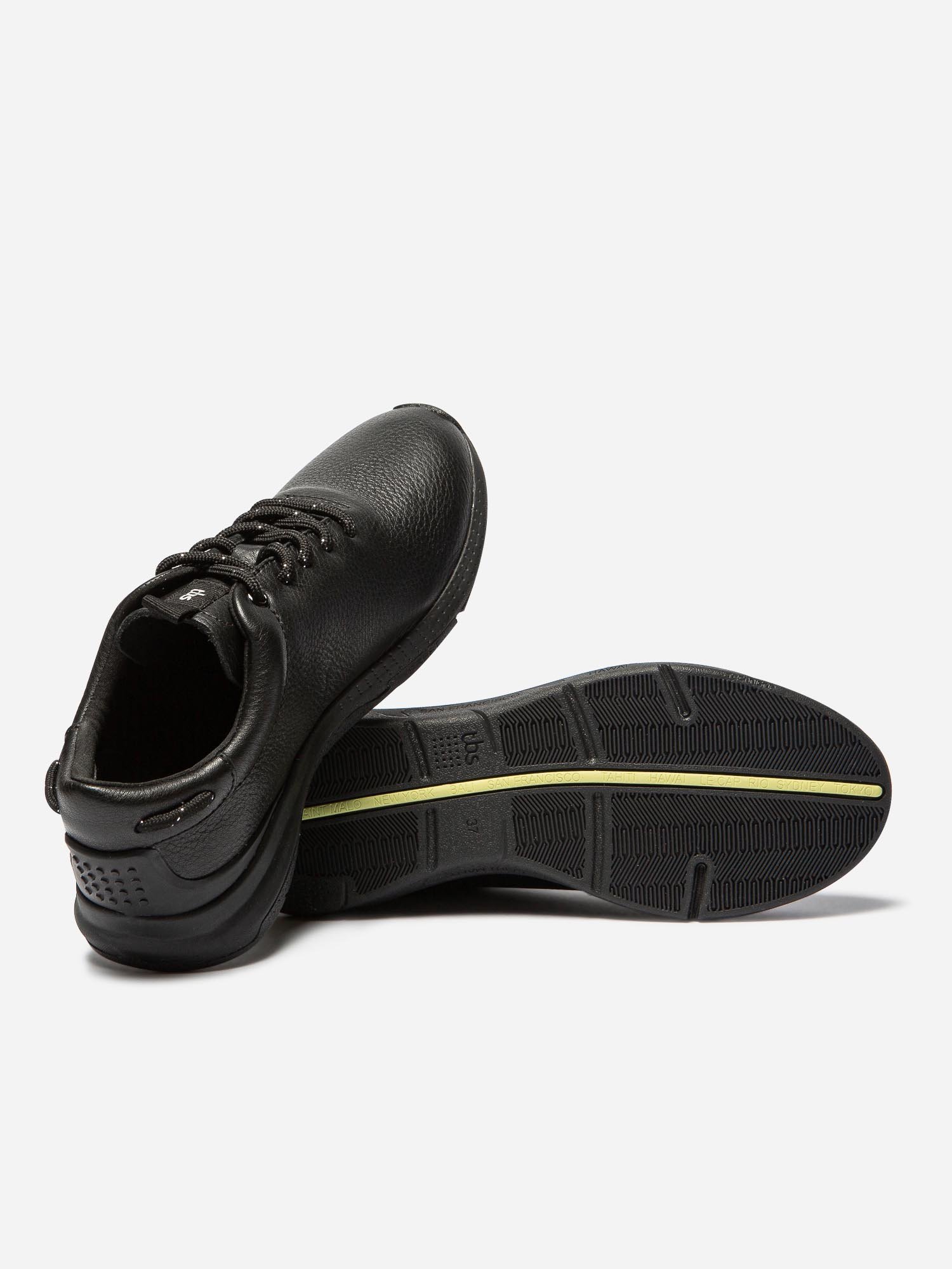 Tennis Femme Confort Cuir Noir