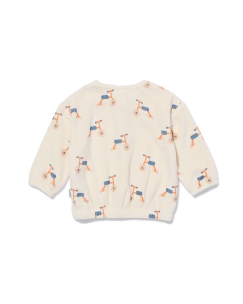 sweat nouveau-né velours vélos blanc cassé