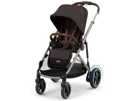CYBEX Gold Kinderwagen eGazelle S Dunkelbraun Elektrischer Kinderwagen mit 20 Kombinationen