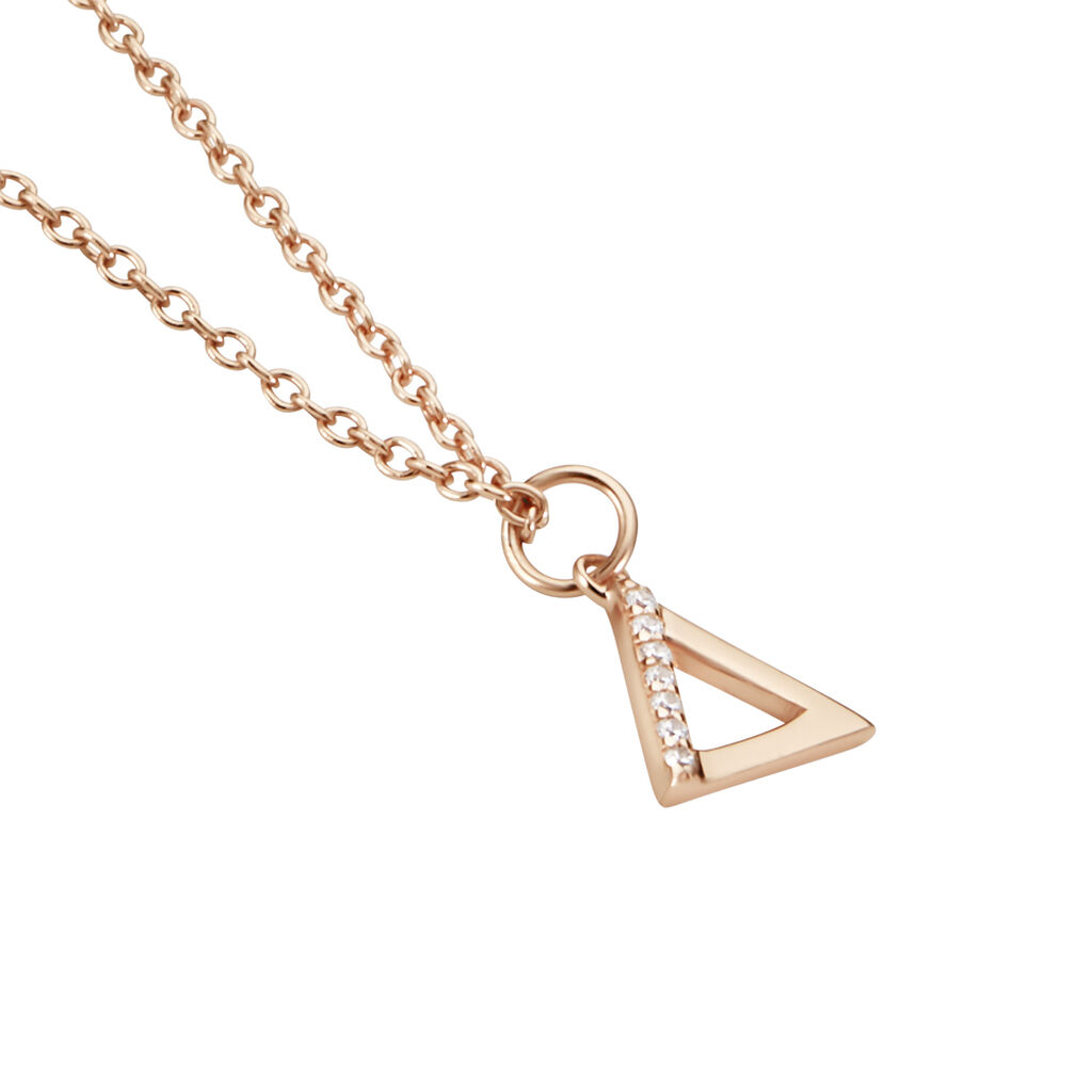 Collier Lorena Argent Rose Oxyde De Zirconium