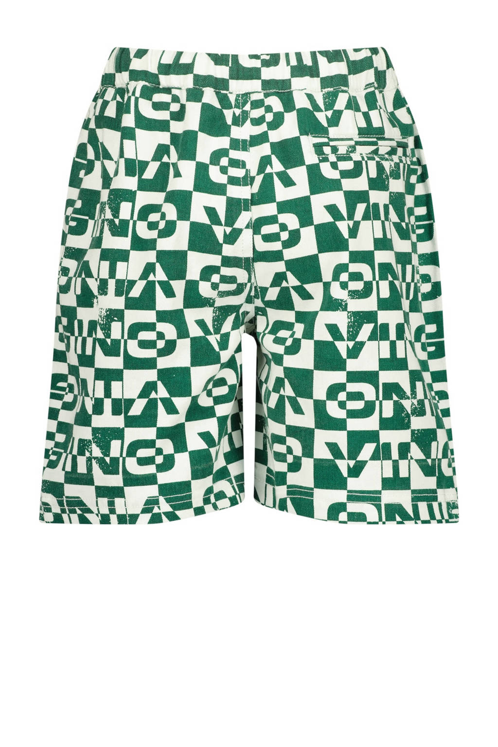 Vingino casual short Rafie met all over print flessengroen/wit