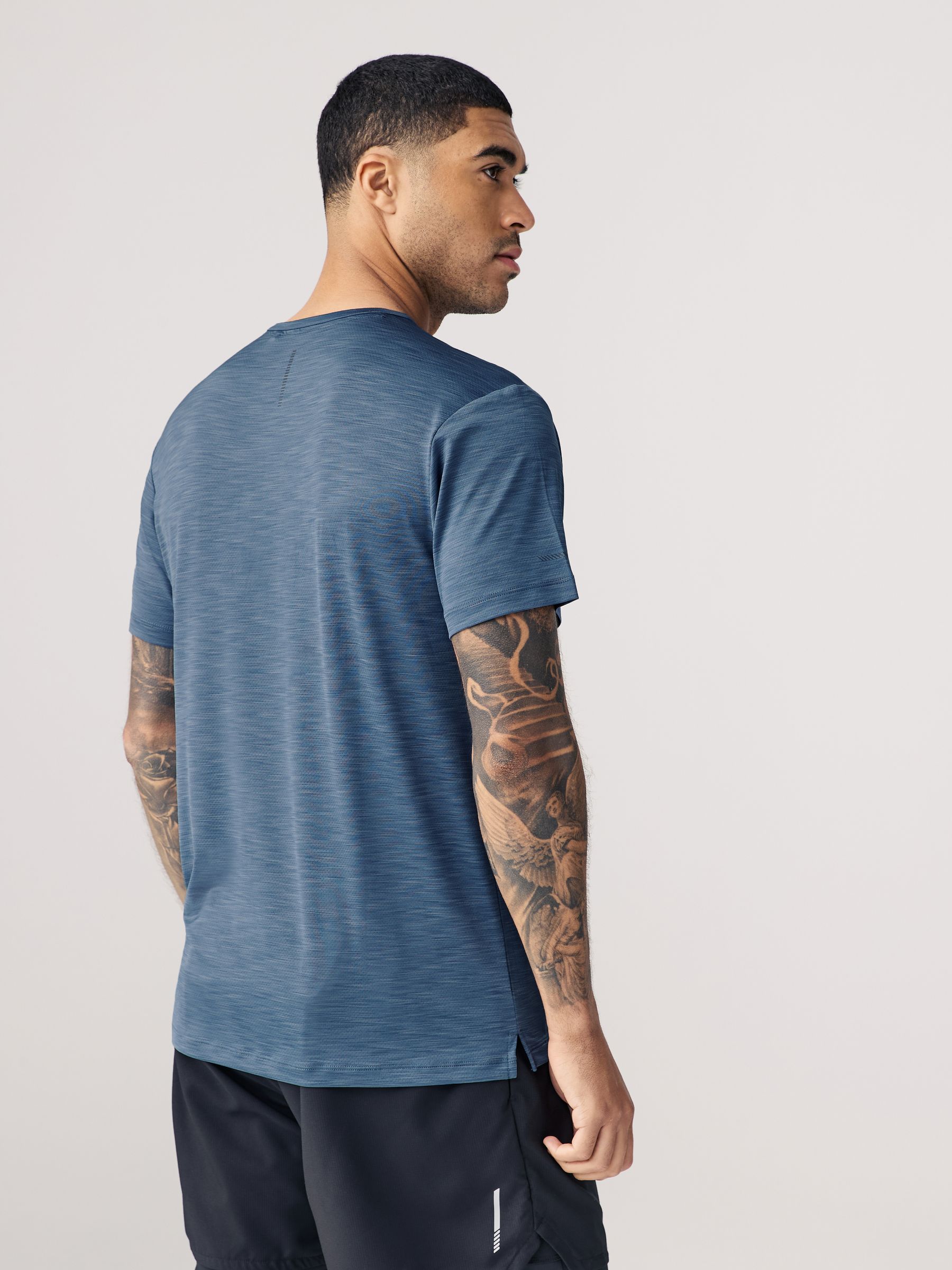 Staalblauw - T-shirt met korte mouwen - Active Gym Trainingstop