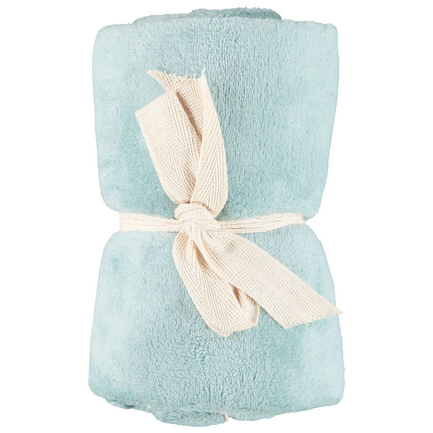 Couverture en sherpa unie 75x75 cm - Bleu