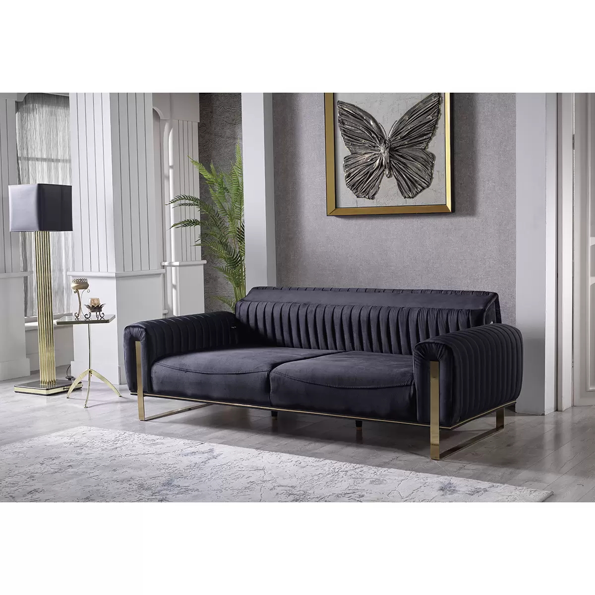3er Sofa Sitten 91 x 184 Anthrazit