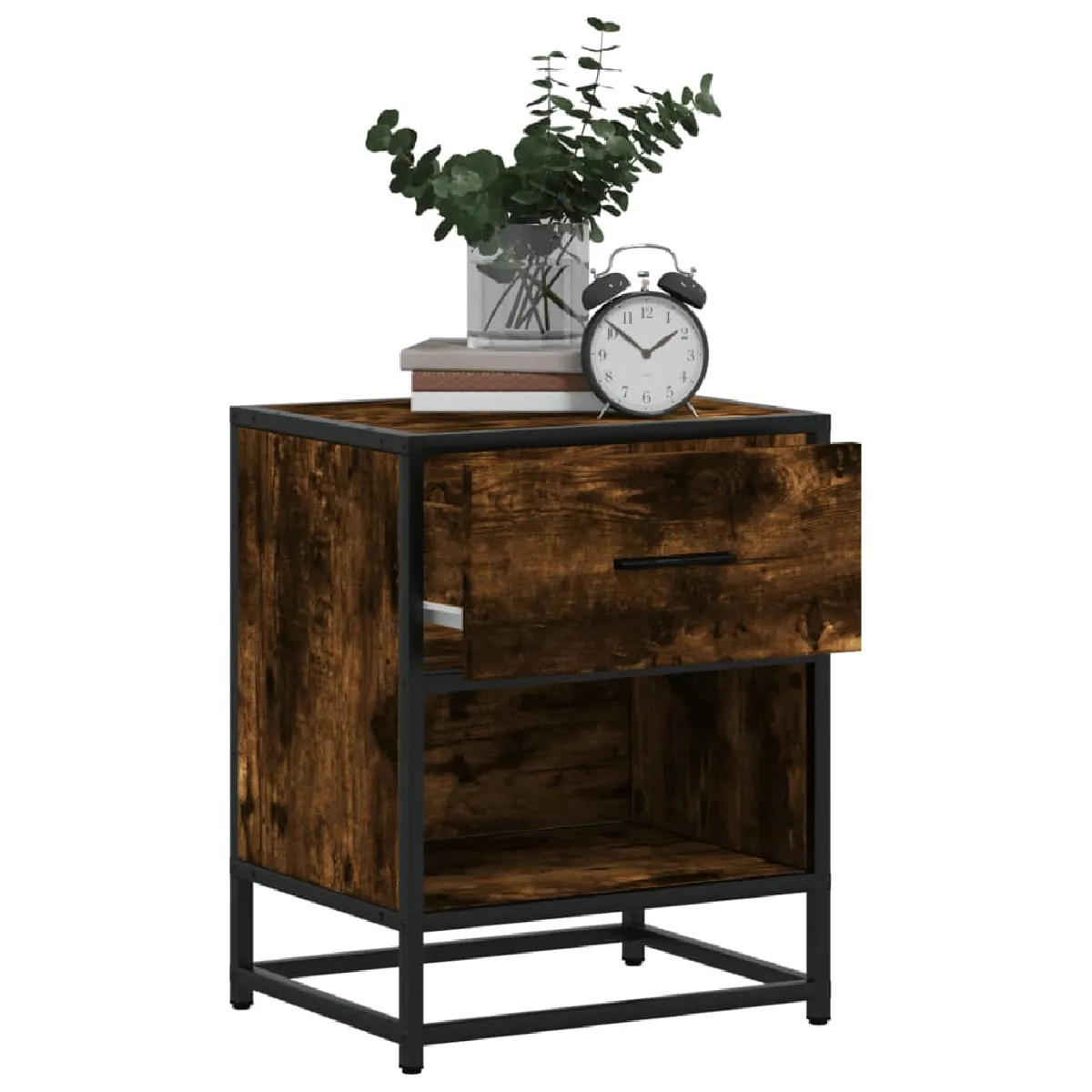 VIDAXL Table de chevet chêne fumé