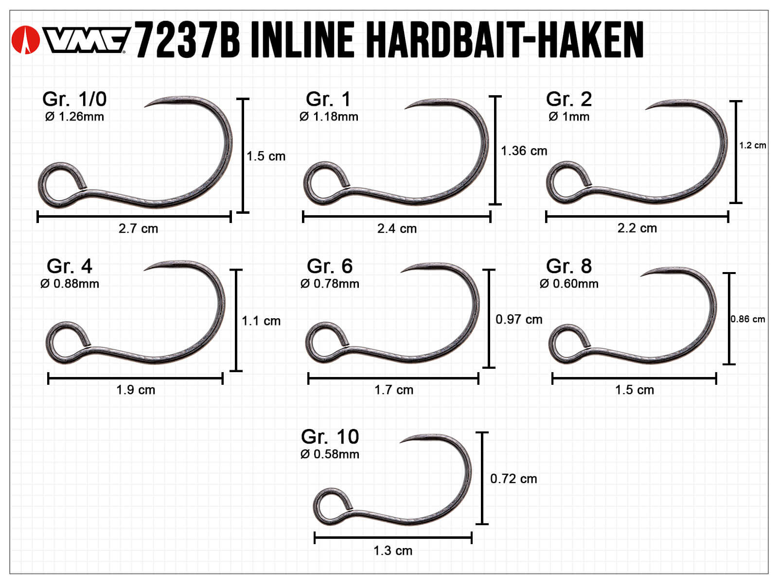 VMC Light Inline Haken (7237B) - Gr. 4