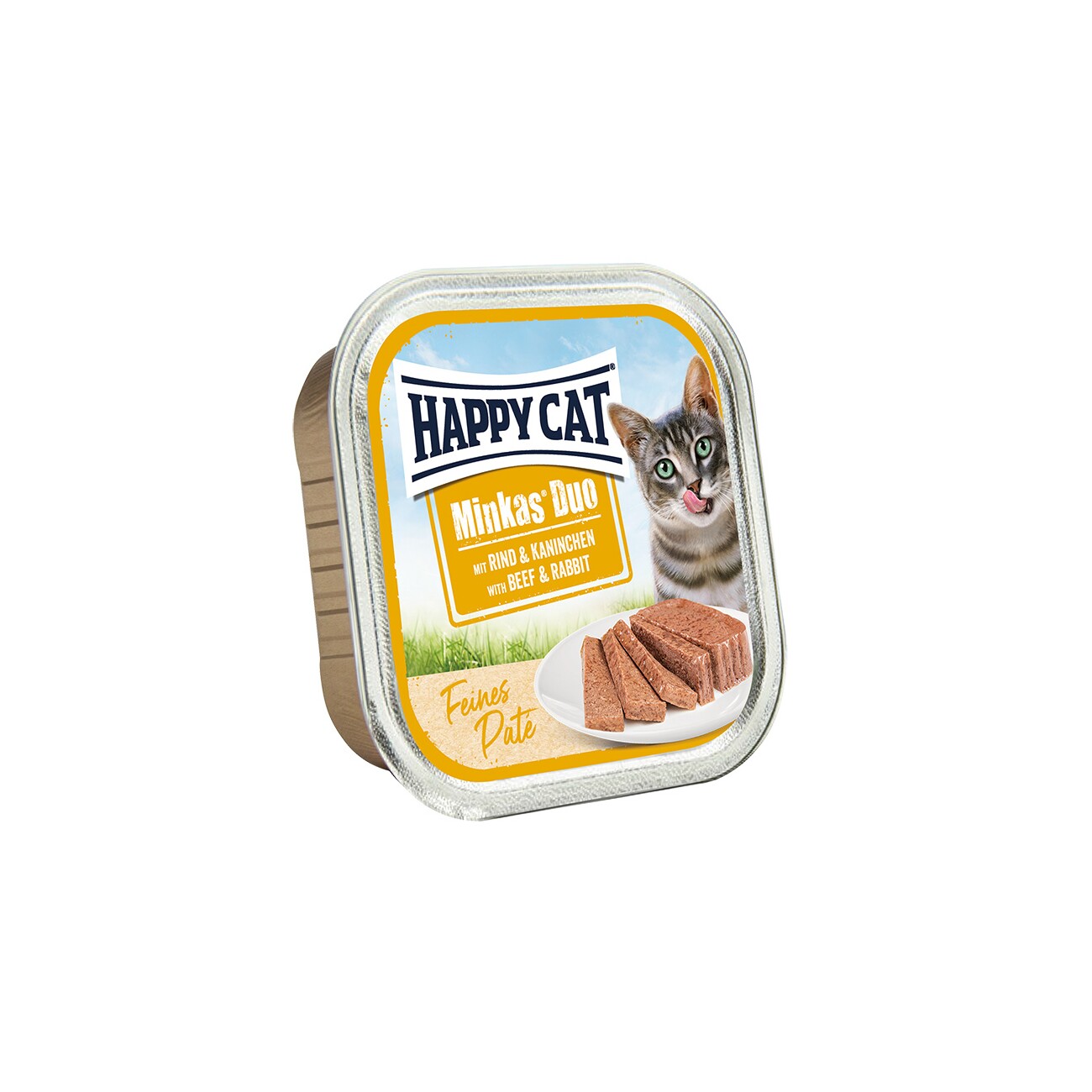 HAPPY CAT Minkas Duo Nassfutter Katze Adult, Rind & Kaninchen, Paté 16x100 g