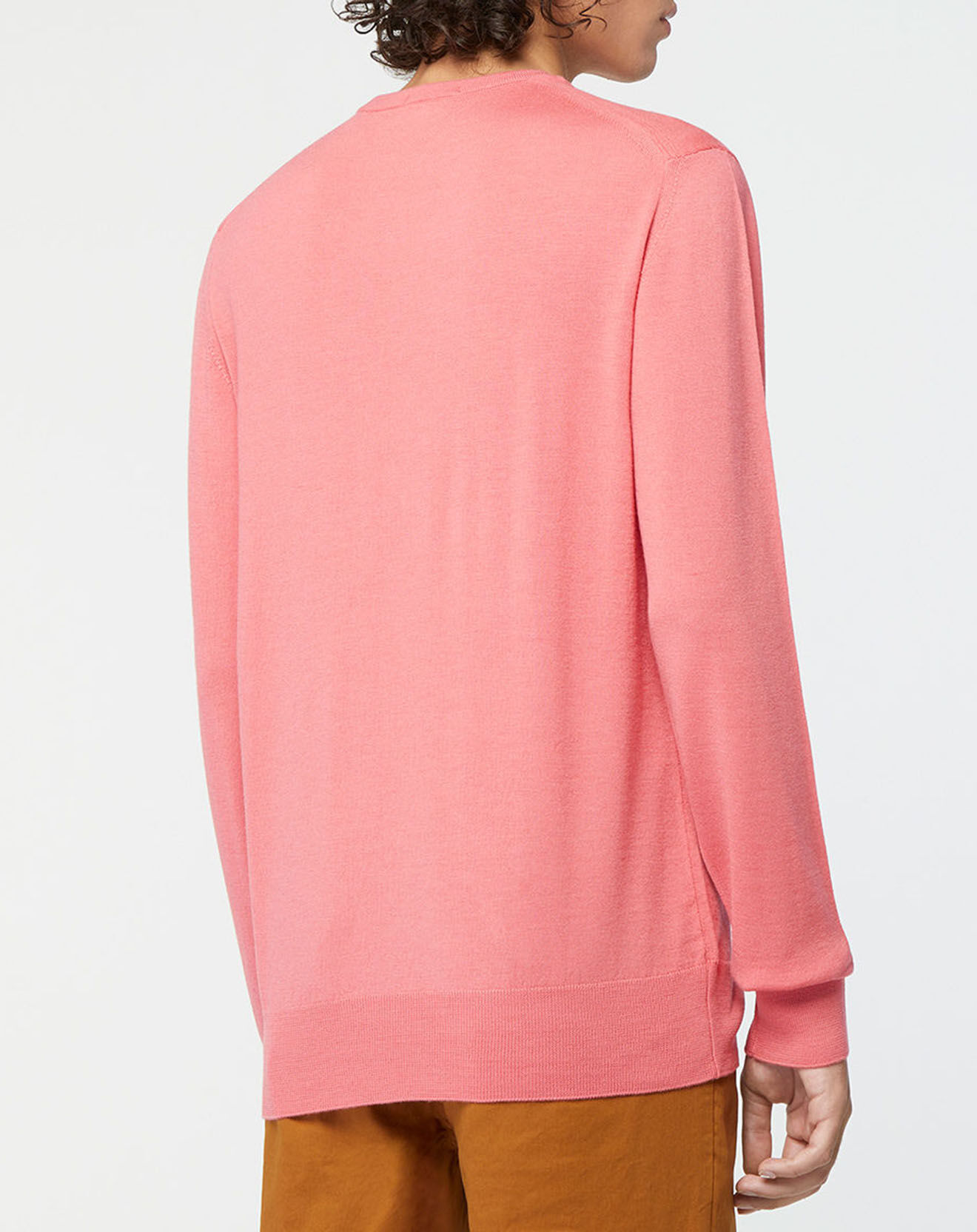 Scotch & Soda Pull 100% Laine col rond rose foncé