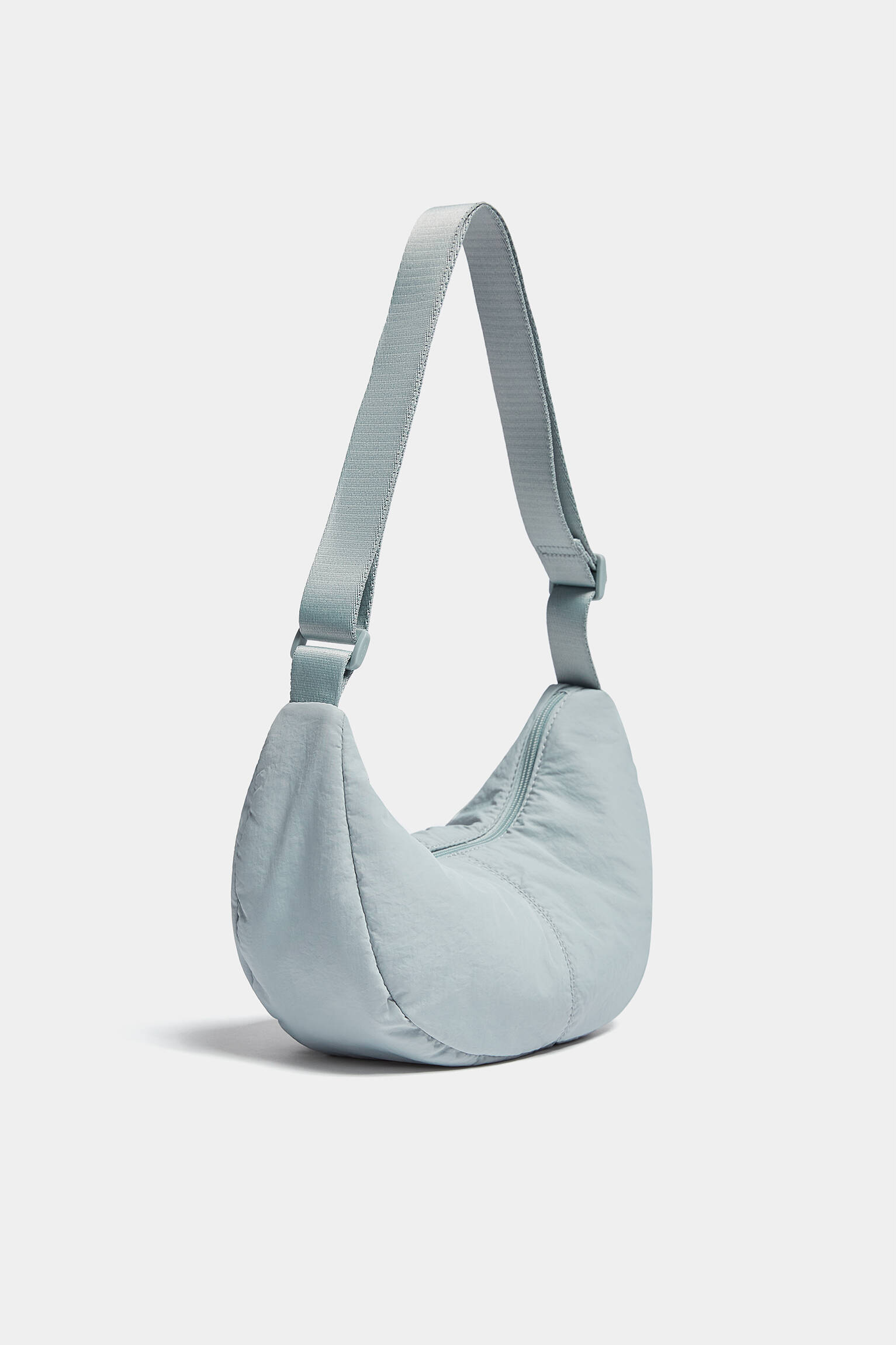 Bolsa de ombro em nylon - azul claro