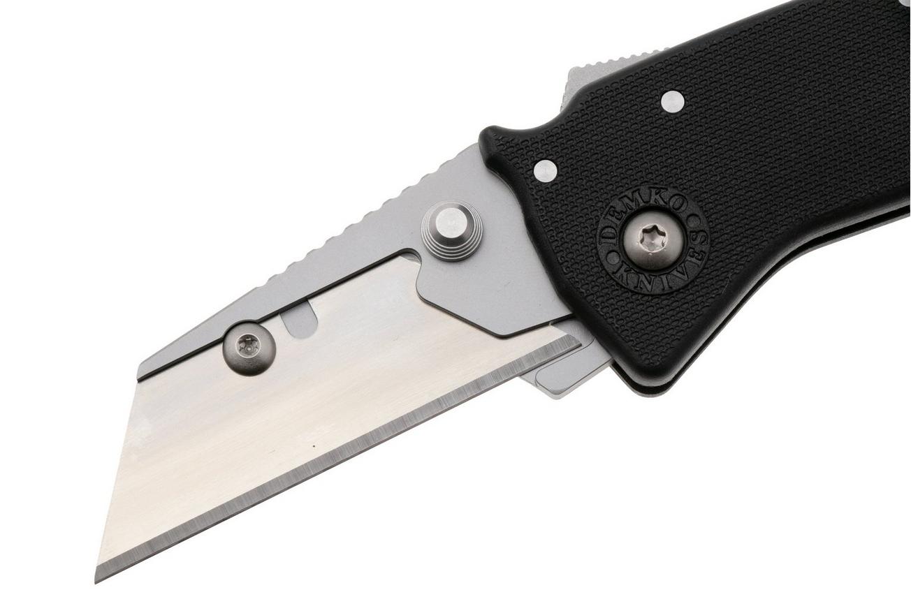 Demko Razor-Shark, RAZOR-SHARK-BLACK, Satin Stainless Steel, Black GRN utility zakmes