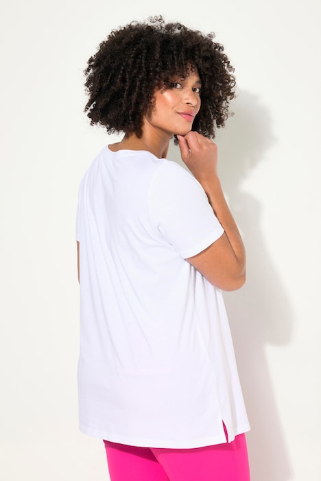 T-Shirt, Neon-Stern, Rundhals, Halbarm