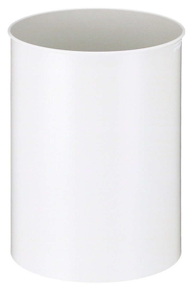 PROREGAL Stijlvolle ronde metalen prullenbak 30 liter HxØ 47 x 33,5 cm Wit