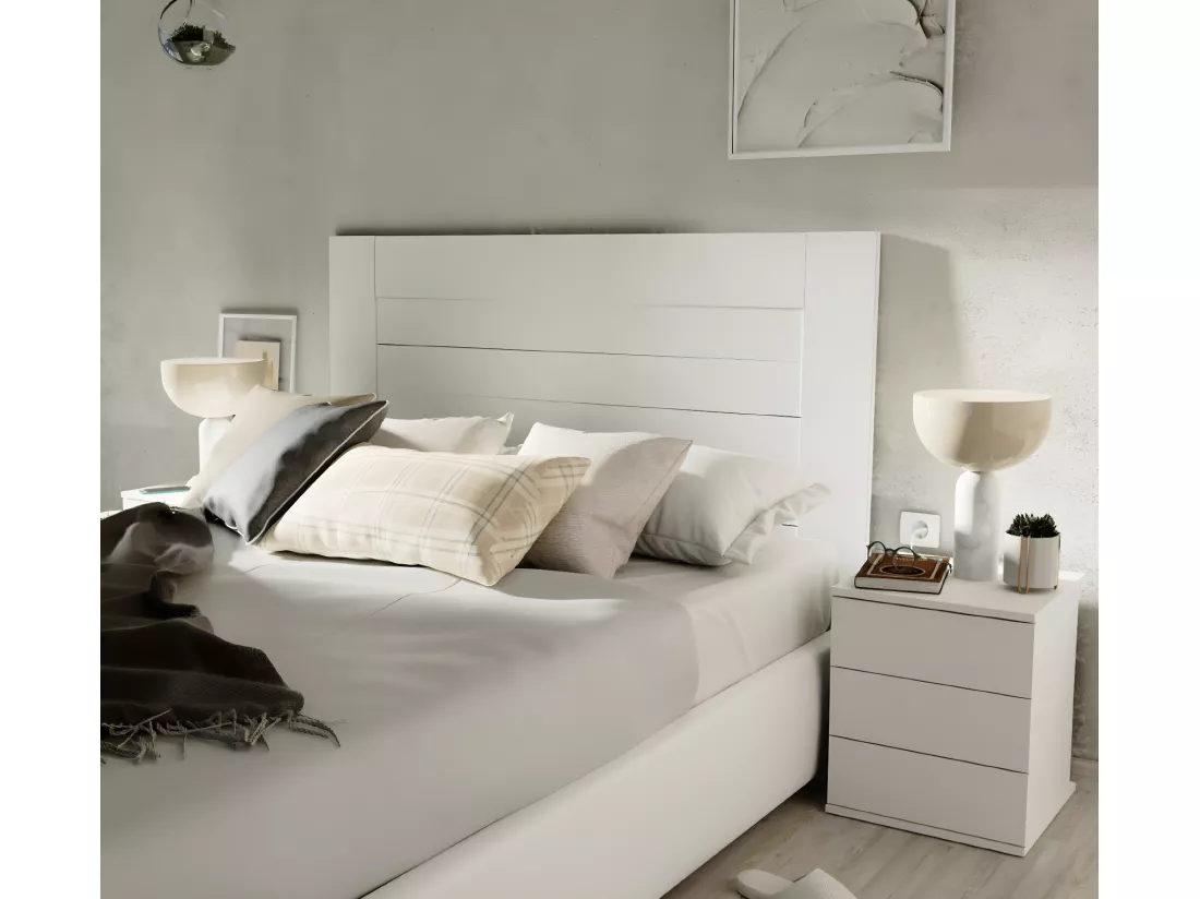 Tête de lit coloris blanc - Longueur 164 x Profondeur 2,2 x hauteur 120 cm