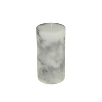 Kaars marmeren pilaar wit 13 x 6,8 cm