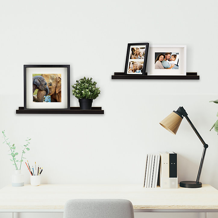 Tablette murale pour cadre photo GoodHome Rigga noir L. 60 cm