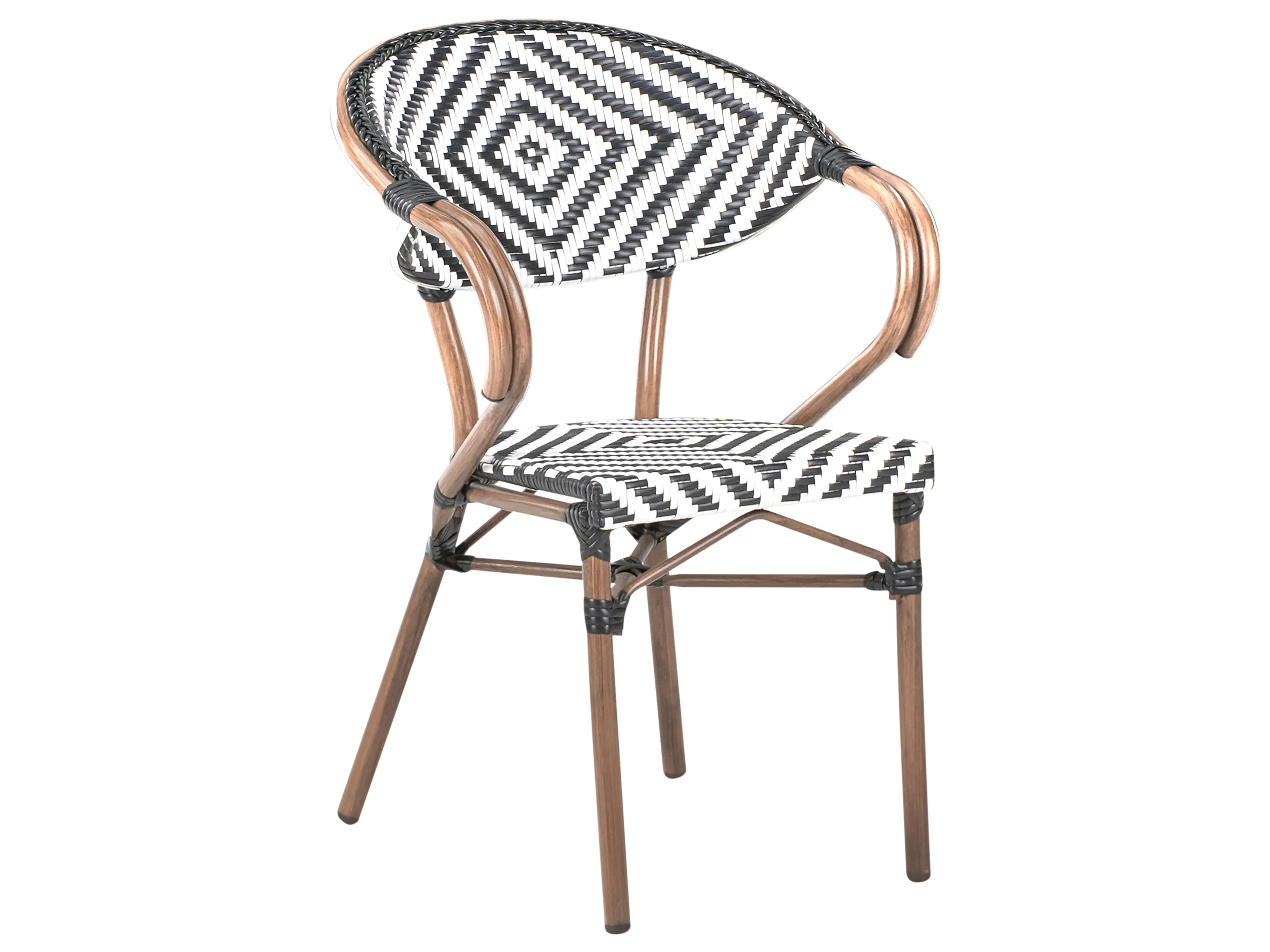 Tuinset 4-zits CASPRI PE rotan Zwart/wit