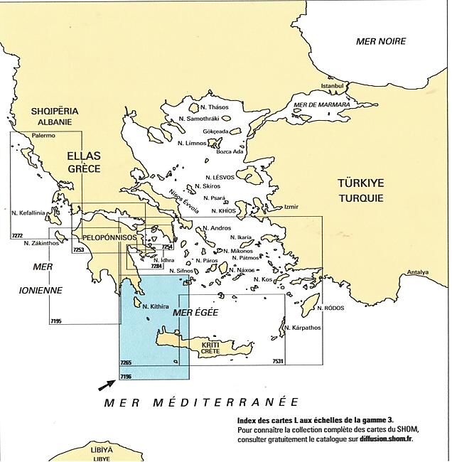 EPSHOM - 7196L COTE SUD DE GRECE