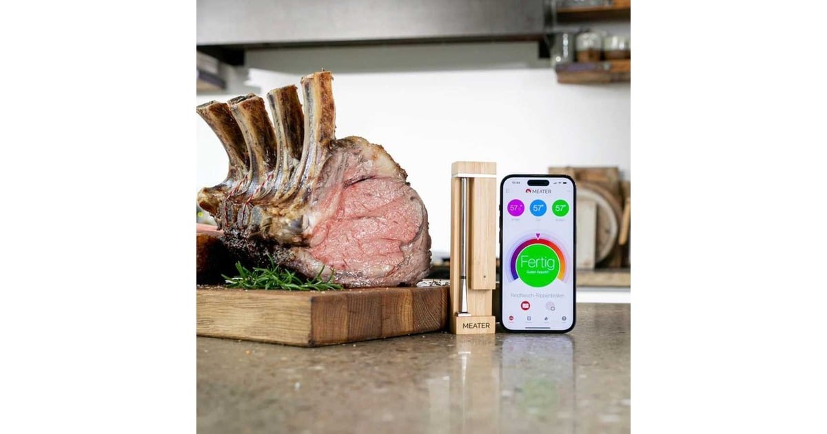MeaterPro thermometer  (Roestvrij staal/houtkleur, Bluetooth 5.2)