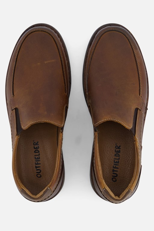 Outfielder Instappers cognac Leer