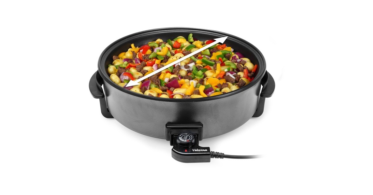 TristarPZ-9145 Multifunctionele hapjespan XXL bak-/braadpan  (Zwart)