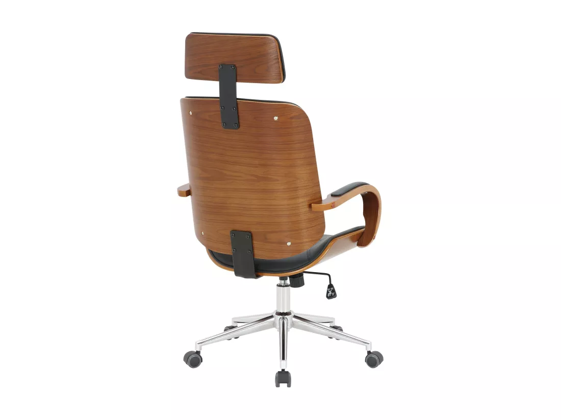 Chaise de bureau - Similicuir - Noyer / Noir - Dayton