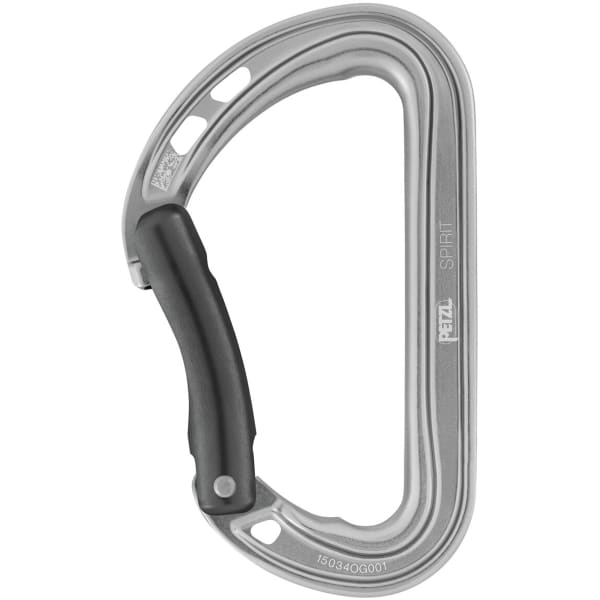 Mousqueton escalade PETZL SPIRIT BENT GATE GRIS