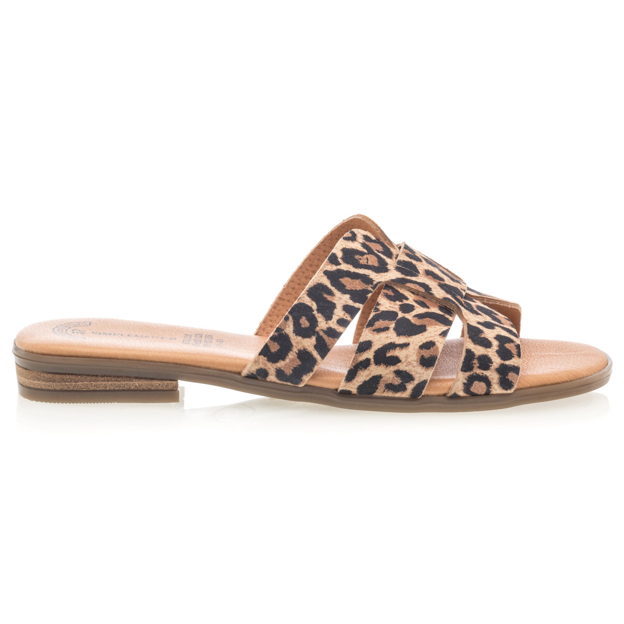 Mules Femme en cuir cognac