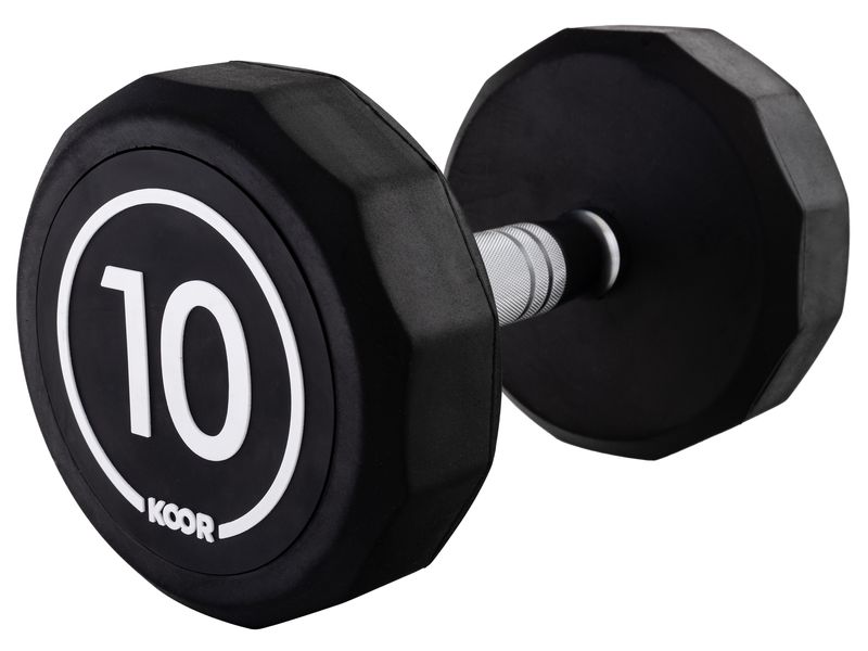KOOR Kurzhantel 10 kg, Schwarz Dumbbell für Krafttraining