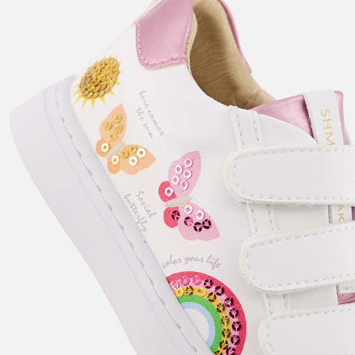 Shoesme Vlinder Sneakers wit Leer