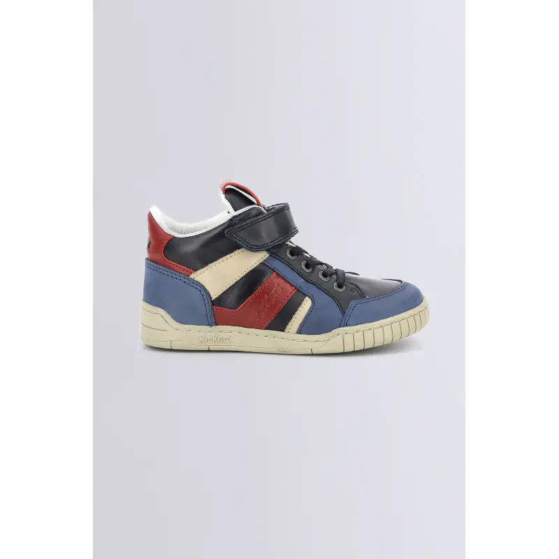 WINCKY CDT BLEU ROUGE MARINE (28-38) SNEAKERS HAUTES Cuir Garçon