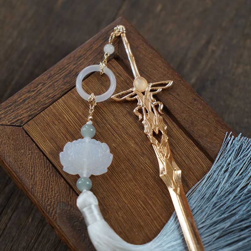 YUGO - Zwaard Faux Gemstone Kwast Haarspeld