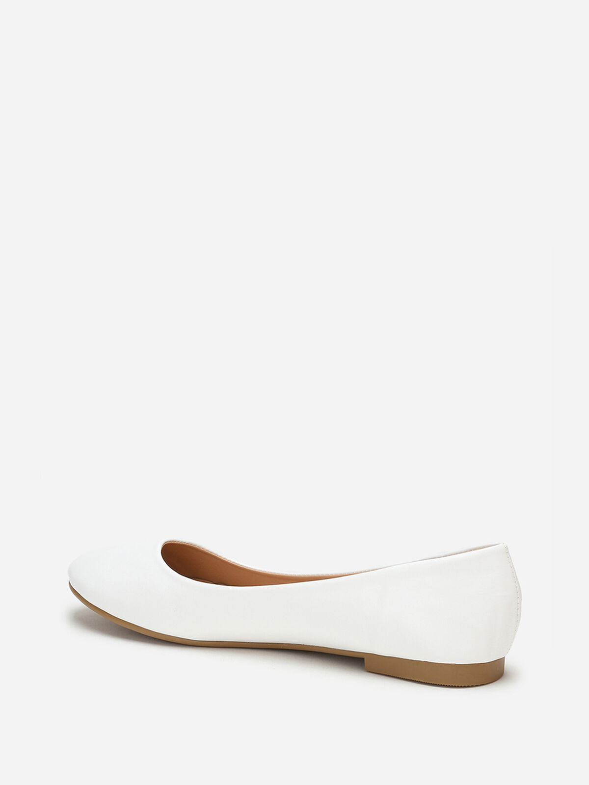 Ballerines à bout arrondi grandes tailles- Blanc