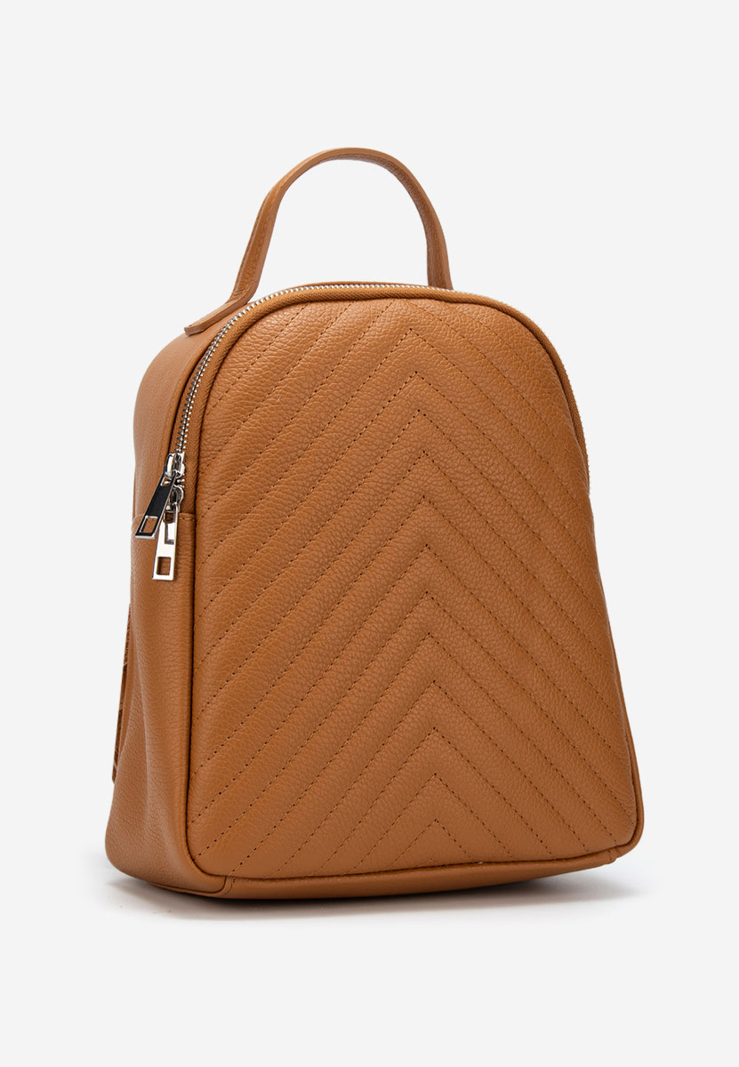 Sac à dos en cuir naturel chameau Miniola