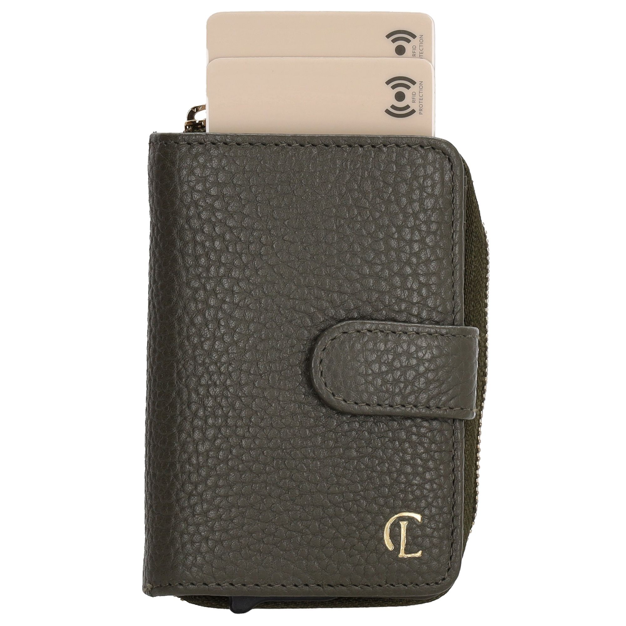 Charm London Washington Creditcard Etui Rits Donkergroen