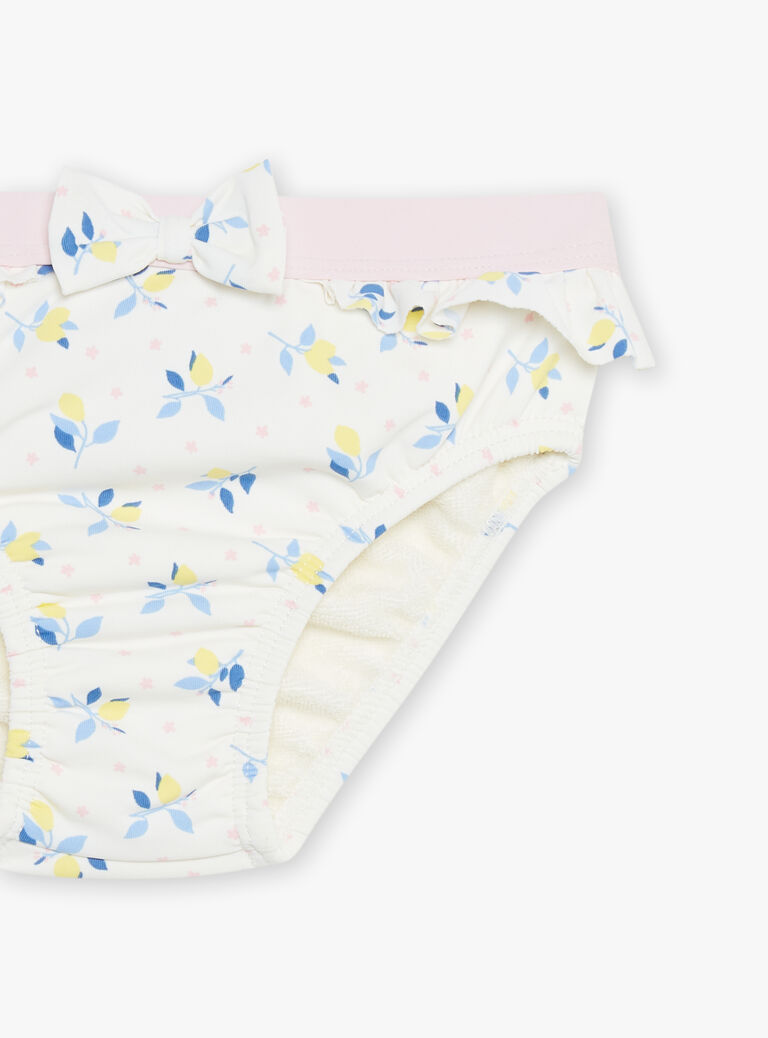 Maillot de bain blanc et rose pâle à imprimé fleuri