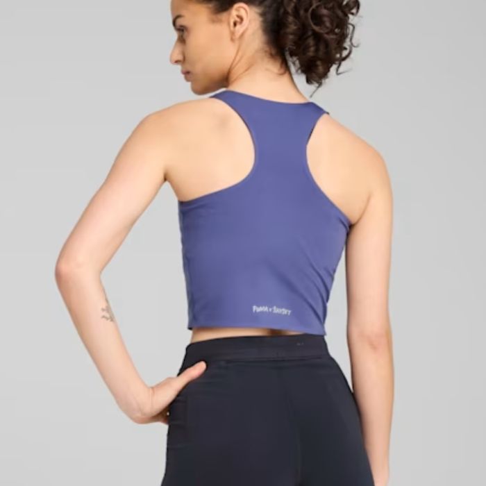 Puma Dame Singletter Run Crop Saysky Blå
