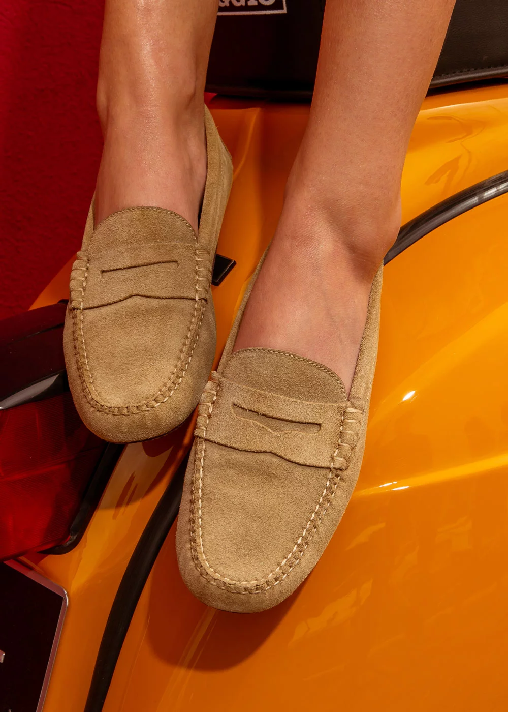 MOCASSIN BUCK DRIVER  VELOURS SABLE