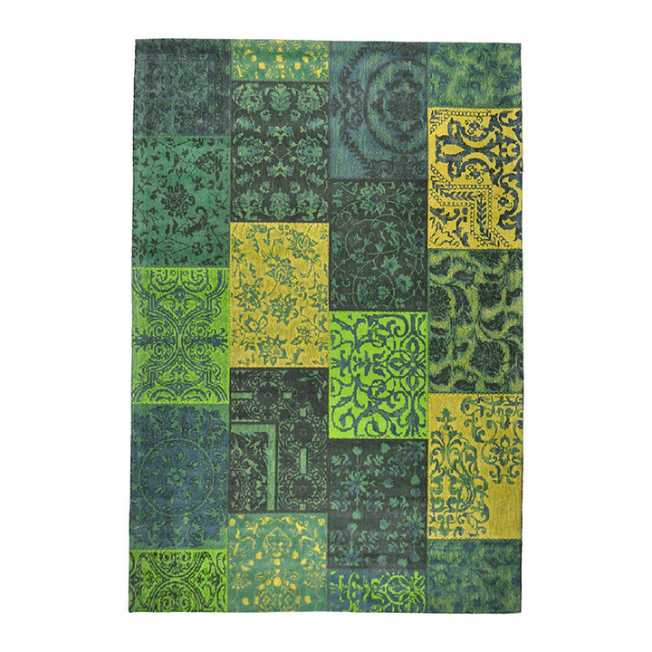 Patchwork vloerkleed - Delany Groen/Geel | Kunstzinnig