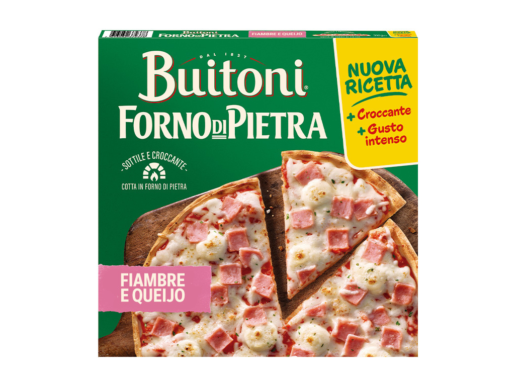 PIZZA BUITONI FORNO DI PIETRA QUEIJO E FIAMBRE 350G