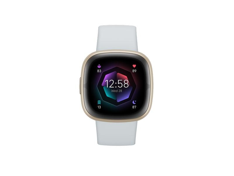 Fitbit Sense 2 Smartwatch Hellblau/Gold GPS-Sportuhr